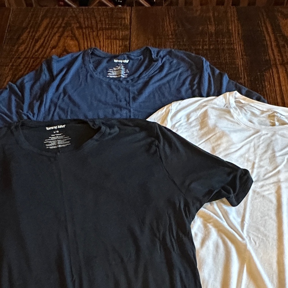 Tommy John Men's Short Sleeve Tees - Blue, Black, White Second Skin Undershirts